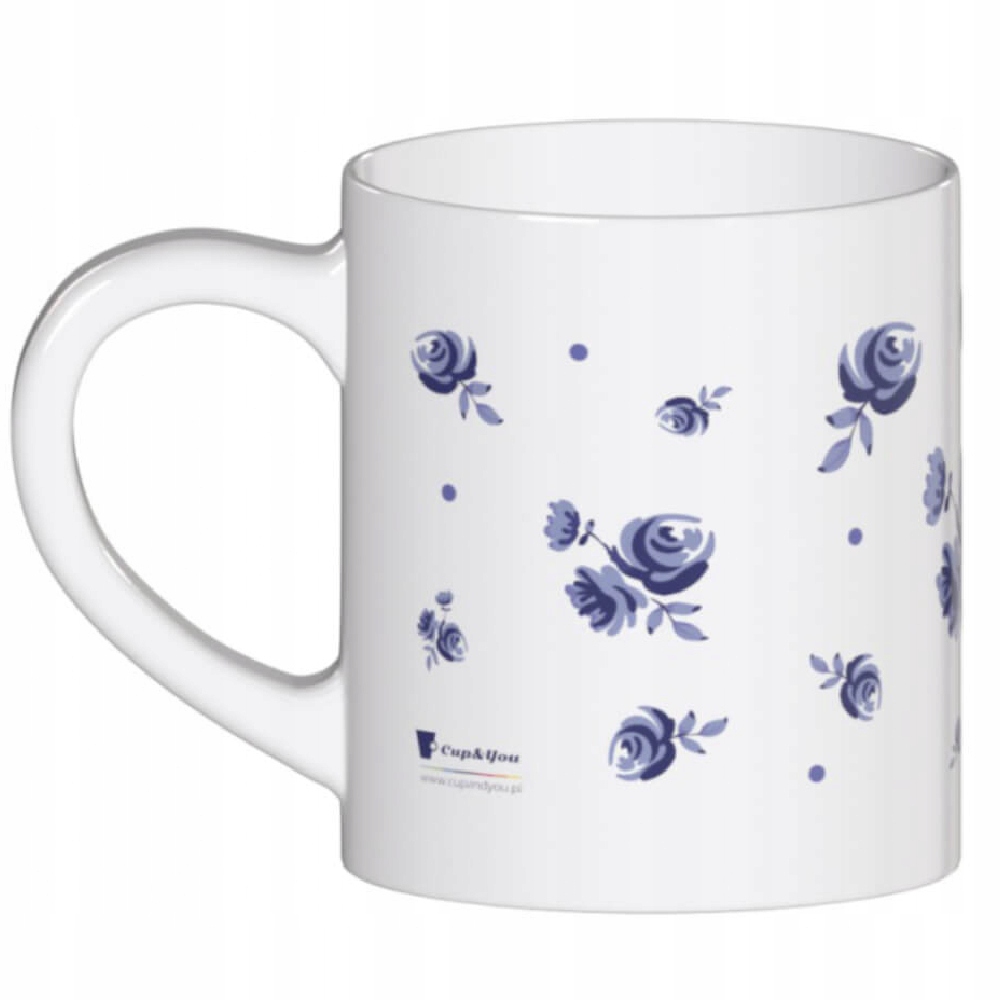 Urokliwy design z niebieskimi kwiatami