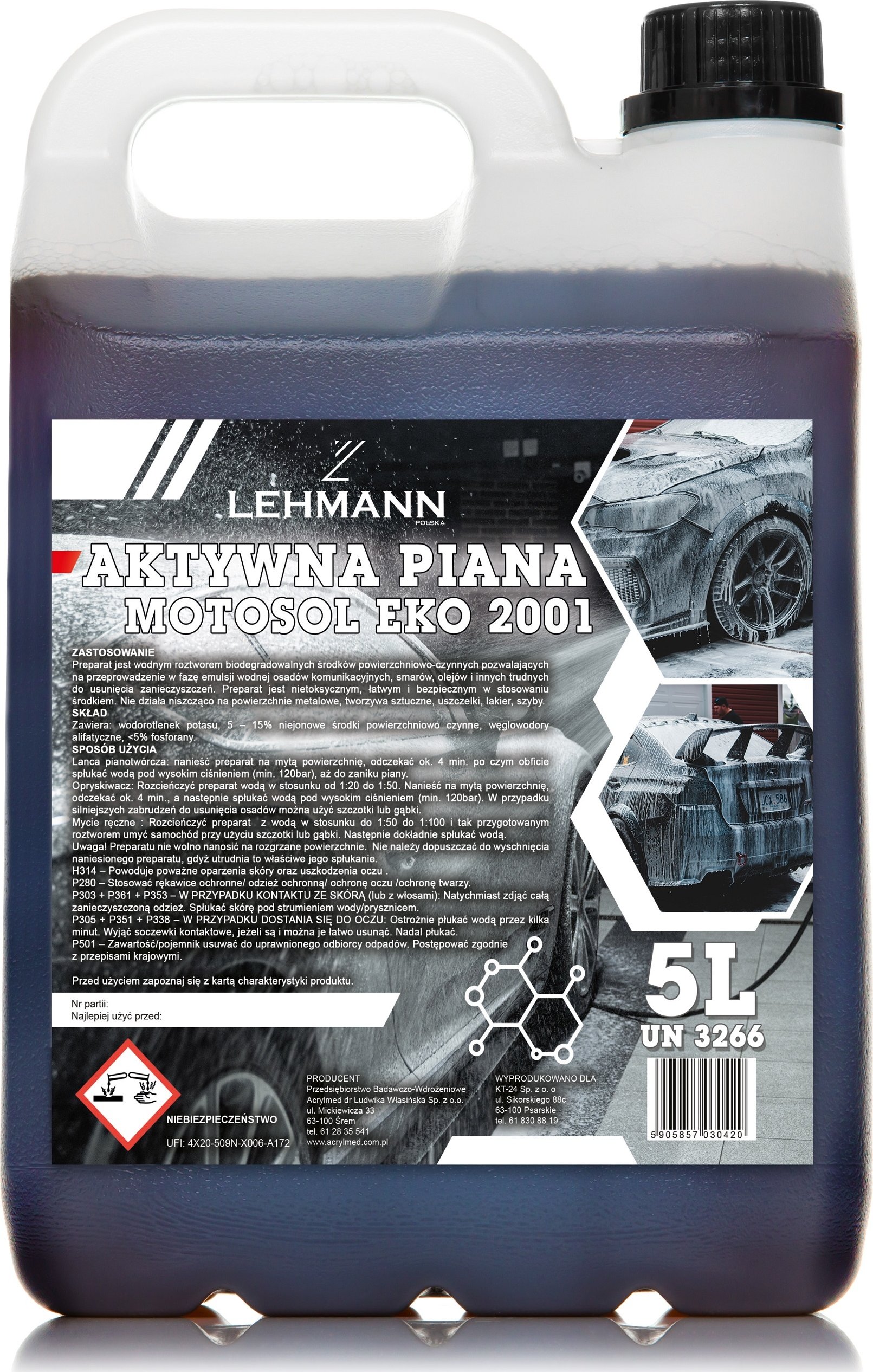 Lehmann KANWOD CAR ALL 1L – Aktywna Piana do Mycia Samochodów