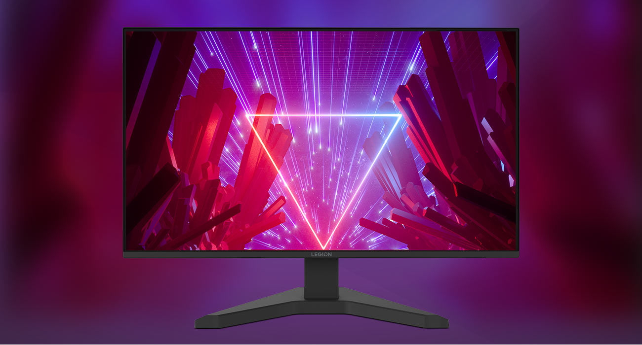 27-calowy monitor Lenovo Legion R27s z kolorową tapetą na ekranie