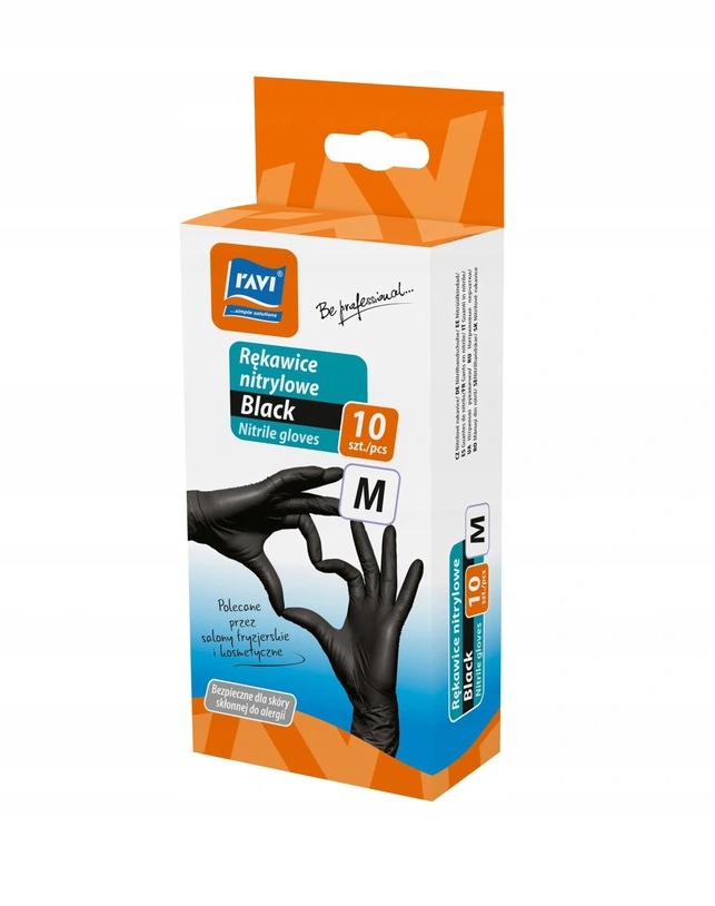 Rękawice nitrylowe BLACK 10 szt. M