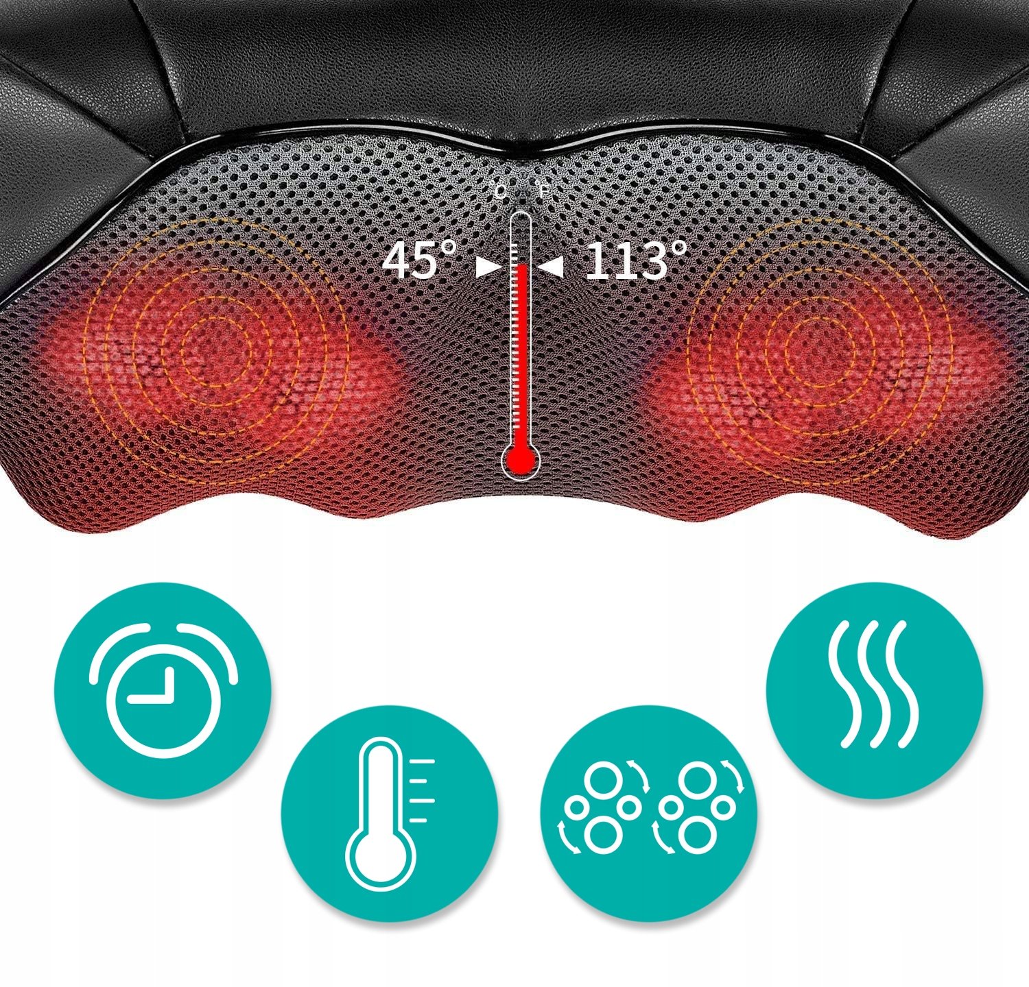 MASAŻER DO SZYI KARKU CIAŁA STÓP PLECÓW SHIATSU PAS MASUJĄCY GRZEJĄCY Zasilanie sieciowe