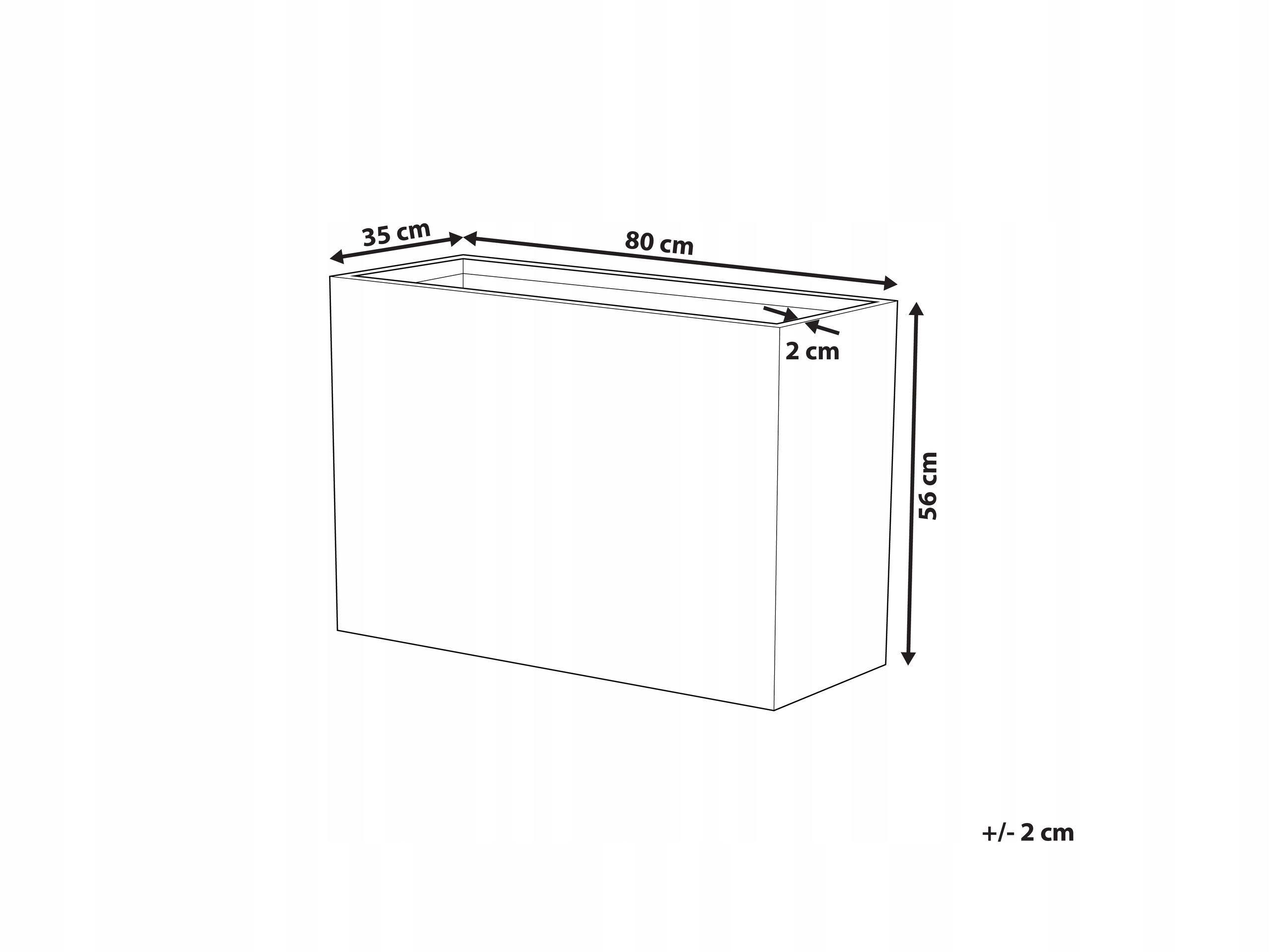 Doniczka 34 x 80 x 56 cm szara EDESSA – Idealna ozdoba do ogrodu i wnętrz
