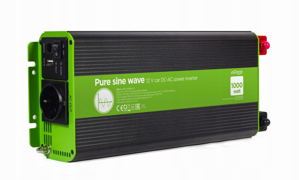 Przetwornica Gembird 12V/230V 1000W/2000W – Niezawodne zasilanie w Twoim samochodzie