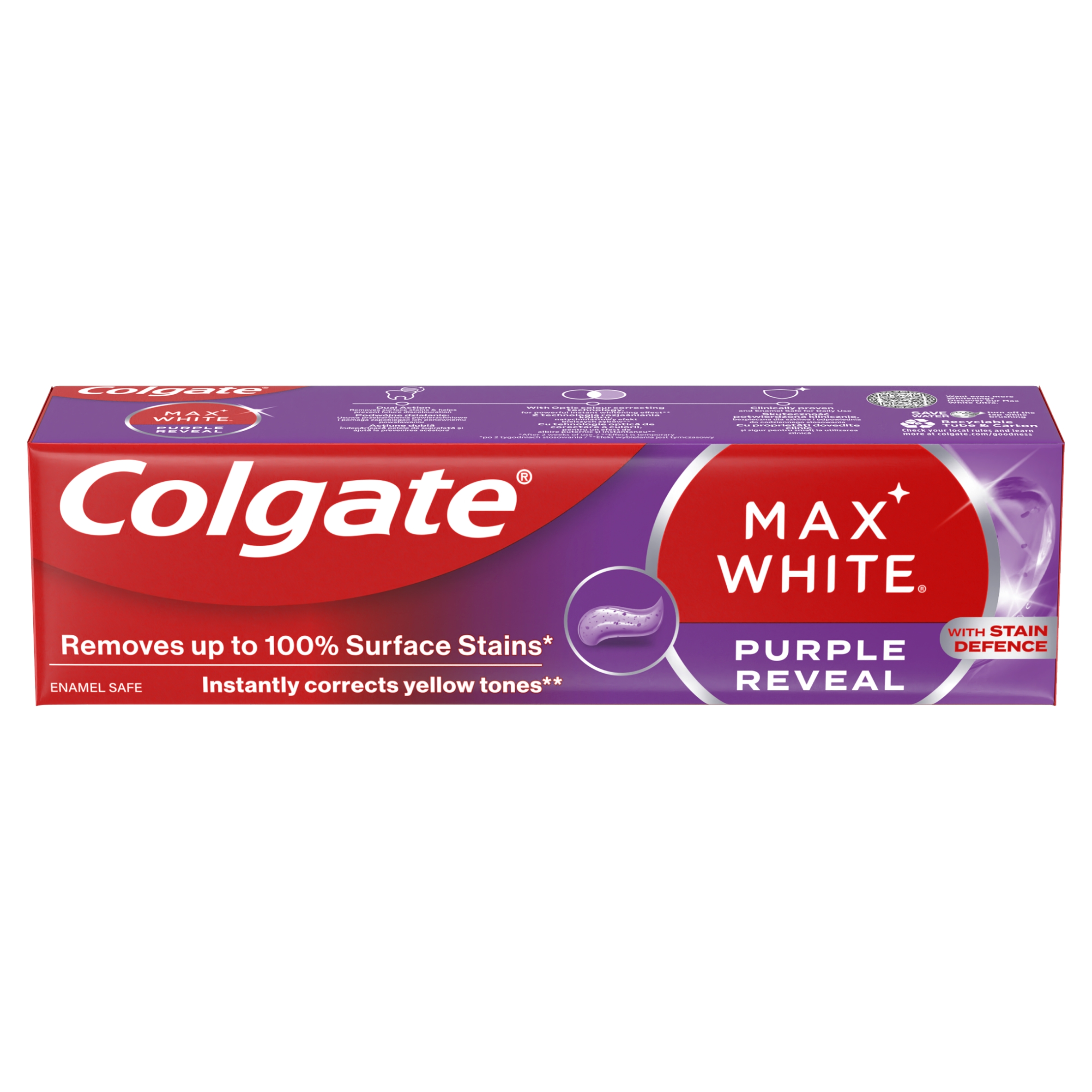 Colgate Pasta do zębów Max White Purple Reveal 75 ml – Wybielanie i ochrona jamy ustnej