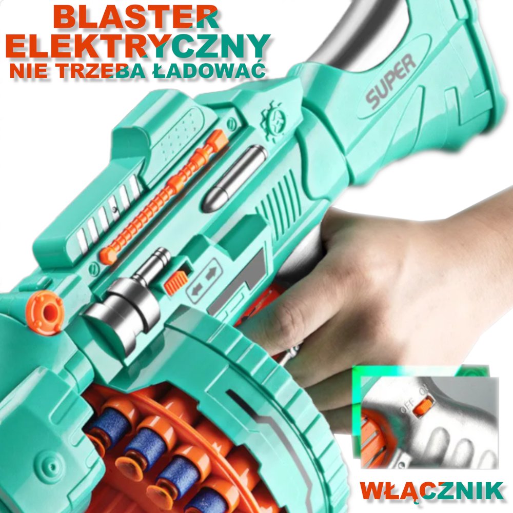 NERF Wyrzutnia Blaster Pistolet Karabin Elektryczny AUTOMATYCZNY Na Strzałki TOMDORIX
