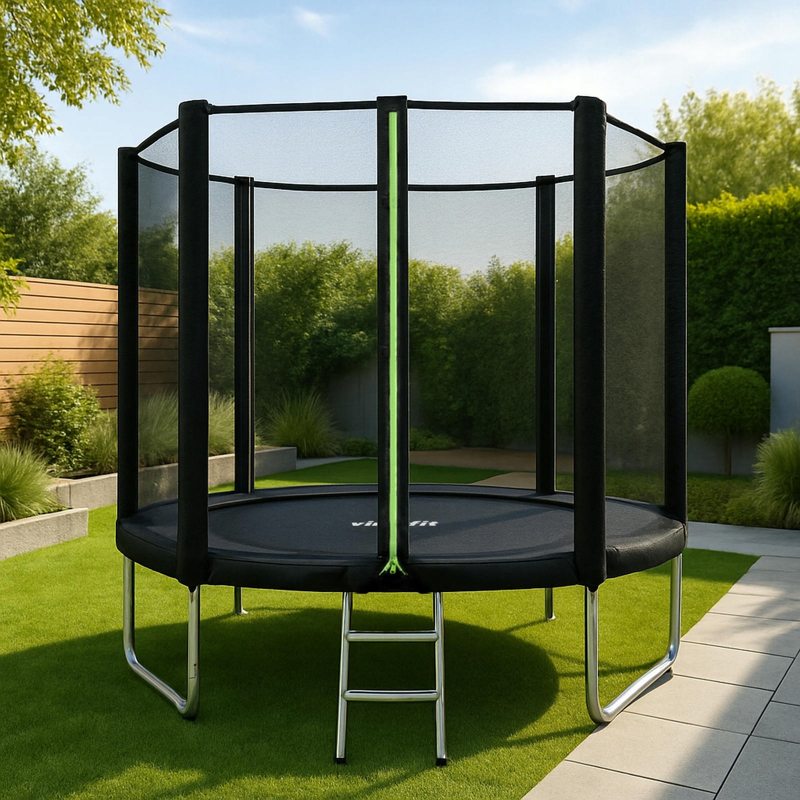 VIRTUFIT TRAMPOLINA Z SIATKĄ BEZPIECZEŃSTWA 251 CM – Bezpieczna zabawa w ogrodzie