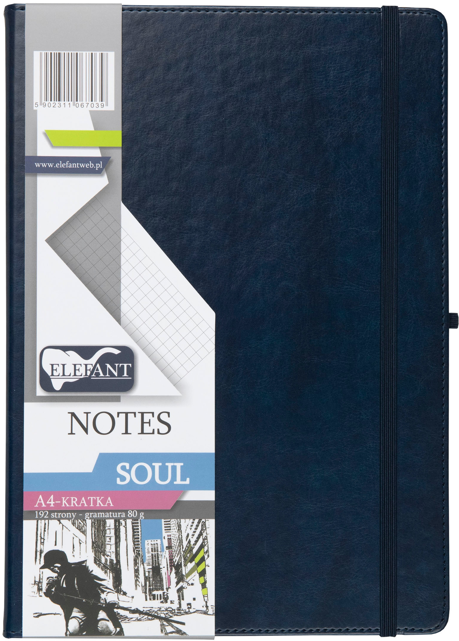 Notes A4 Soul kratka granatowy – Elegancki notatnik do biura i szkoły