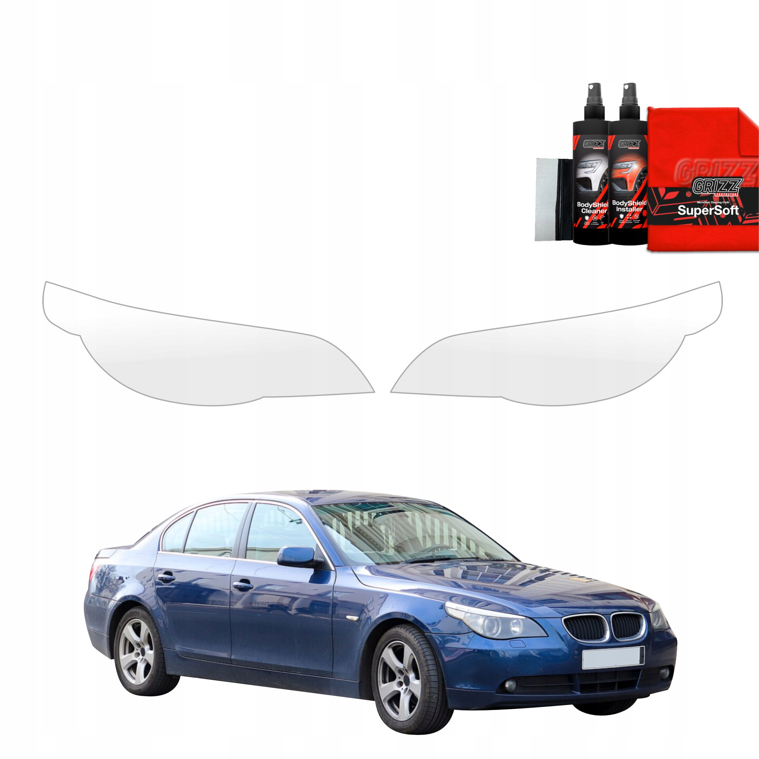Folia ochronna na lampy GrizzGlass BodyShield do BMW 5 E60 Sedan PreLCI (2003-2007) – Idealna ochrona dla Twojego auta