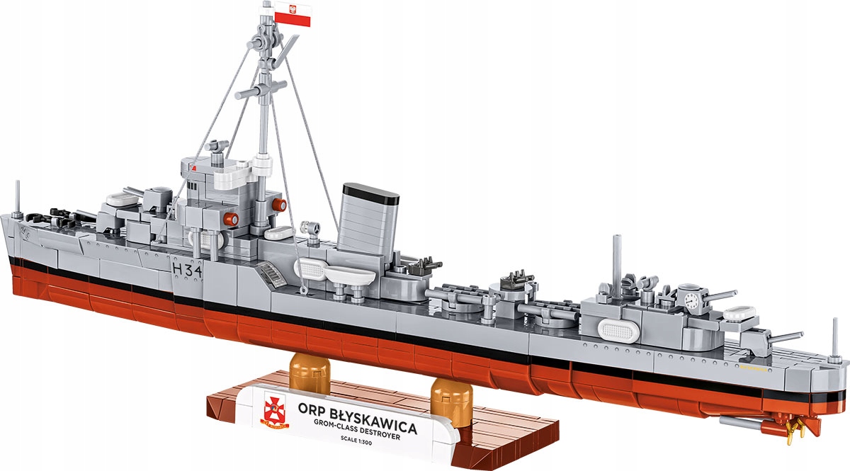 Realistyczny model ORP Błyskawica w skali 1:300