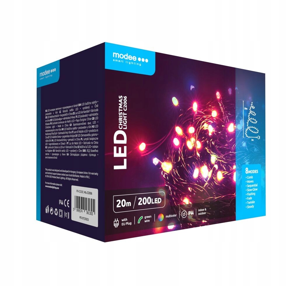 Lampki choinkowe 200 LED 20m RGB ze sterownikiem – Stwórz magiczną atmosferę świąt