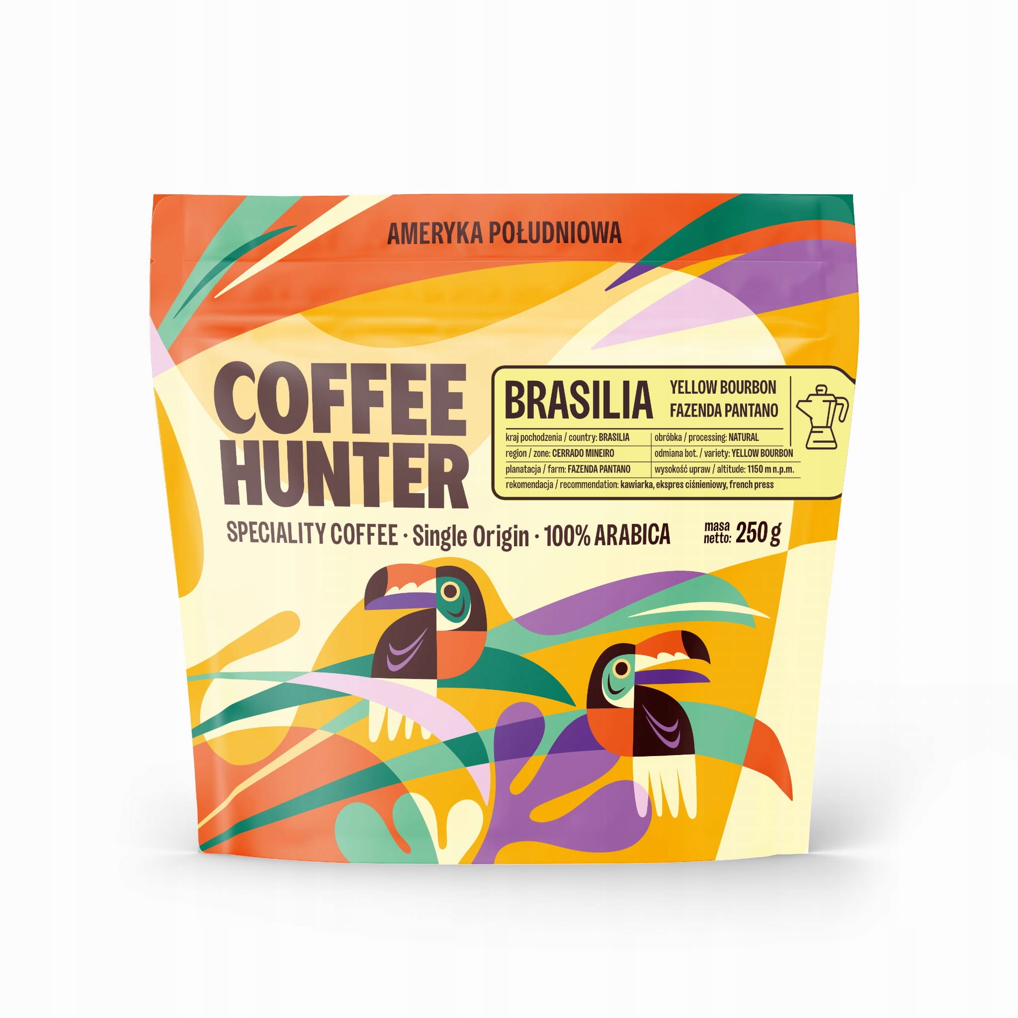 Kawa ziarnista Brasilia Fazenda Pantano Espresso 250g – Doskonały wybór dla miłośników kawy