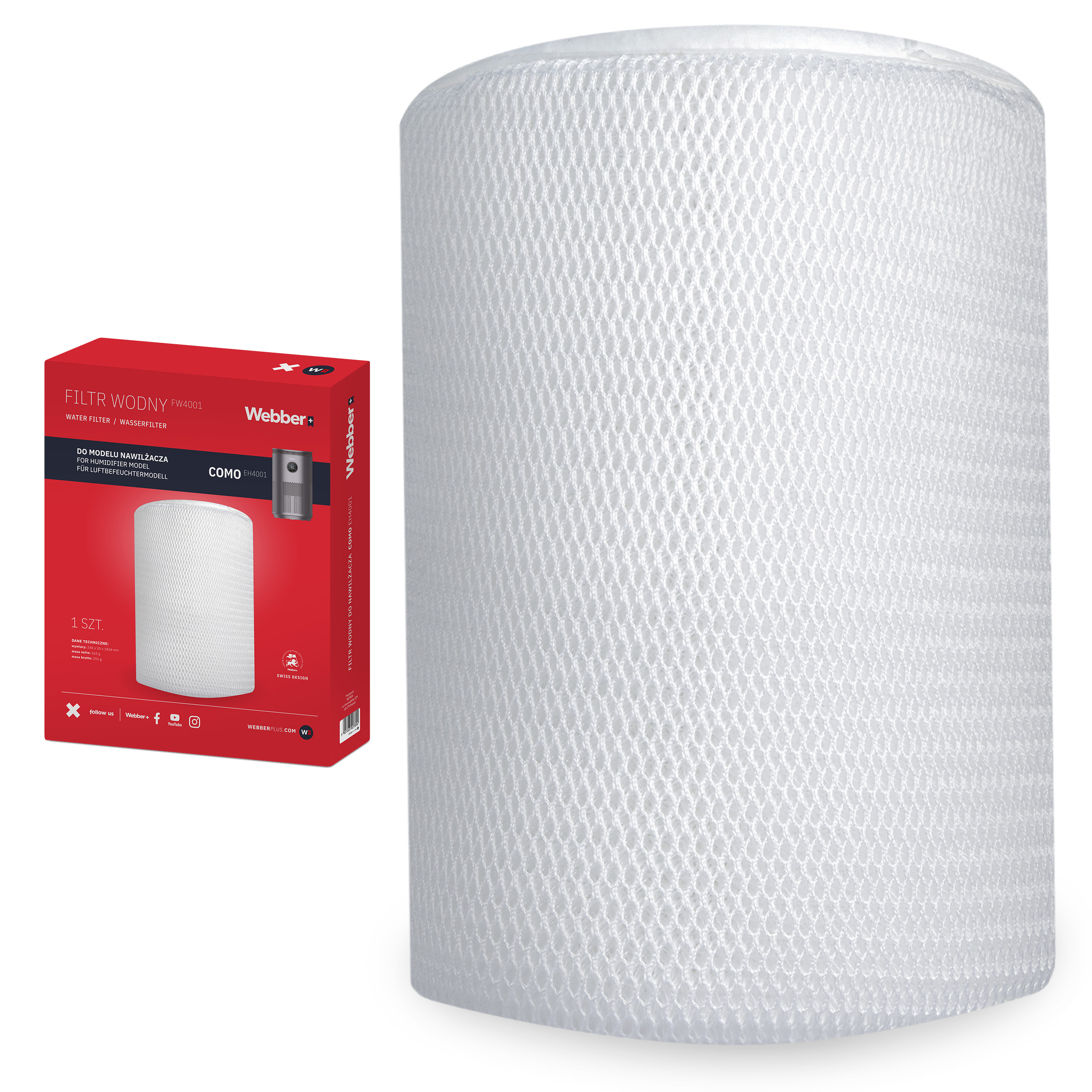Filtr wodny do nawilżacza powietrza Webber EH4001 – Oryginalna jakość dla Twojego komfortu