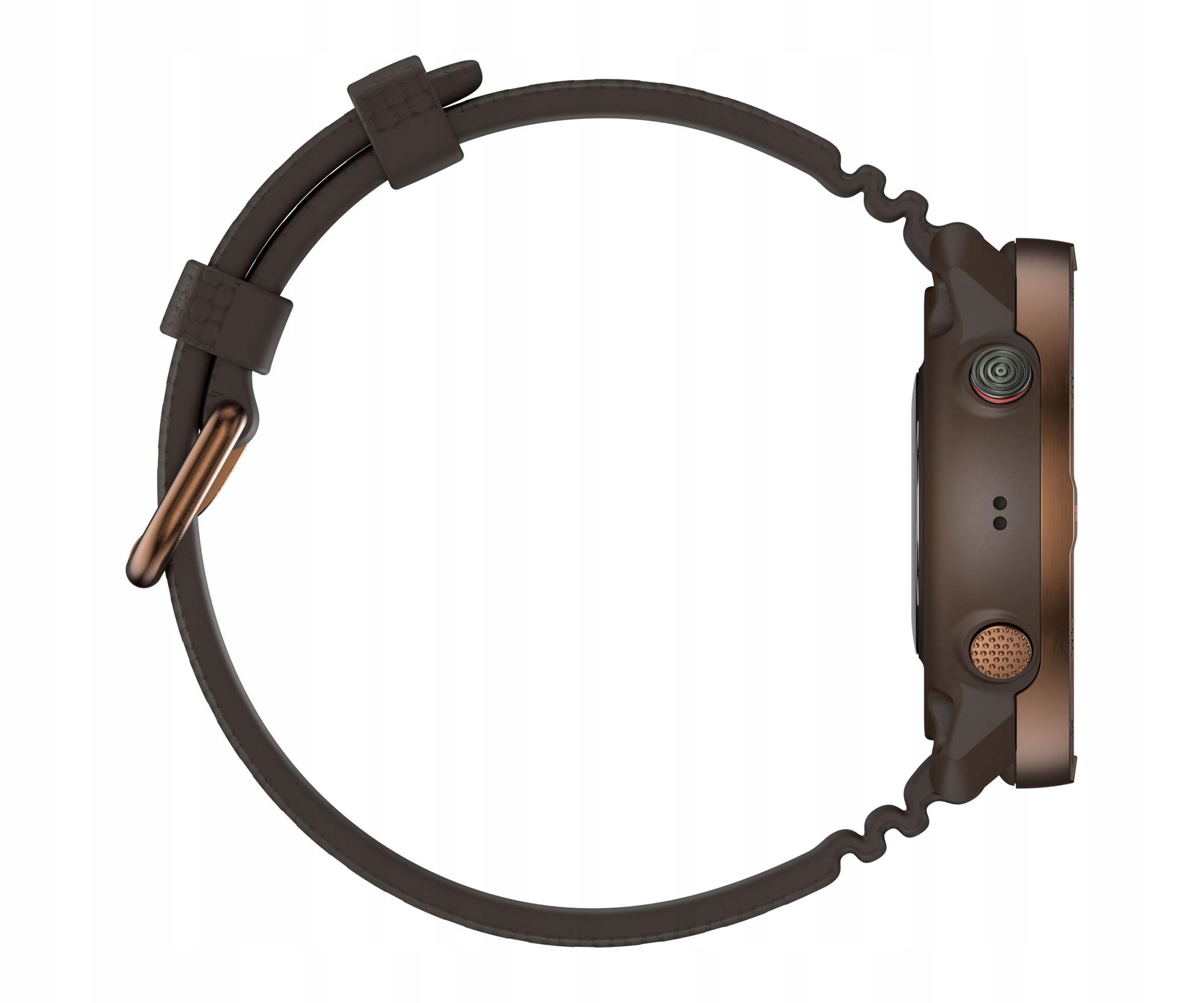 Stylowy design – Brązowy pasek i miedziana koperta