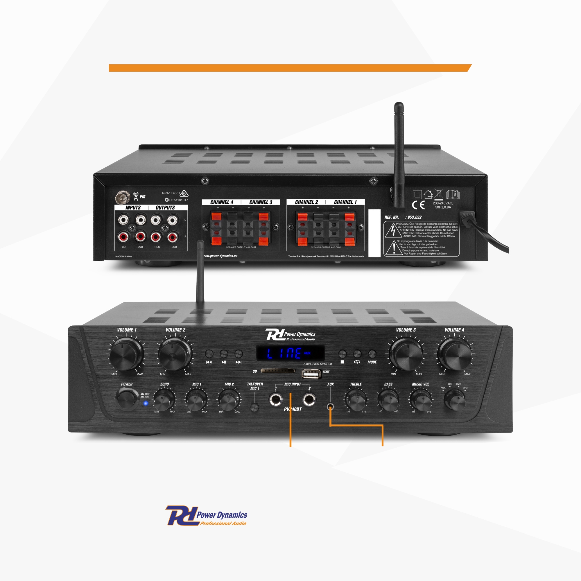 4-strefowy wzmacniacz stereo z regulacją głośności