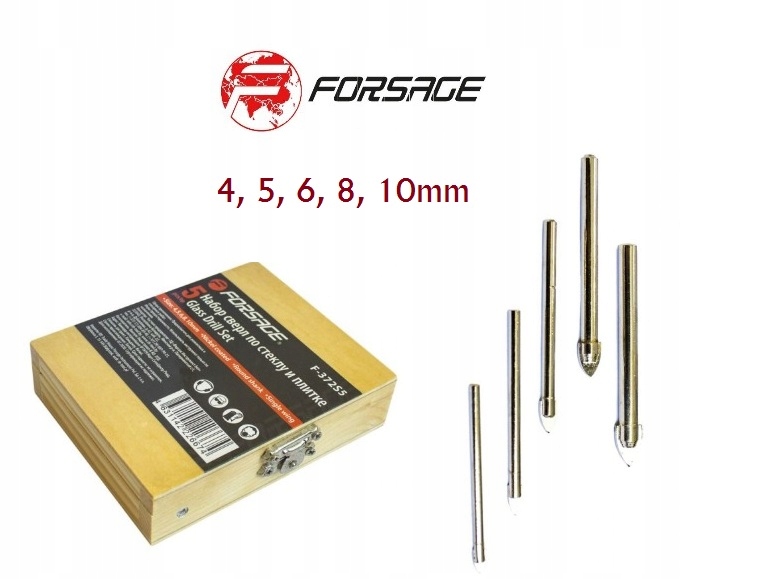 Wiertło Forsage WIERTŁA DO SZKŁA I GLAZURY ZESTAW 5EL 4-10MM – Idealne narzędzie dla majsterkowiczów