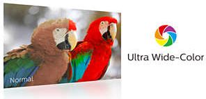 Technologia Ultra Wide-Color zapewnia szerszą gamę kolorów i żywszy obraz