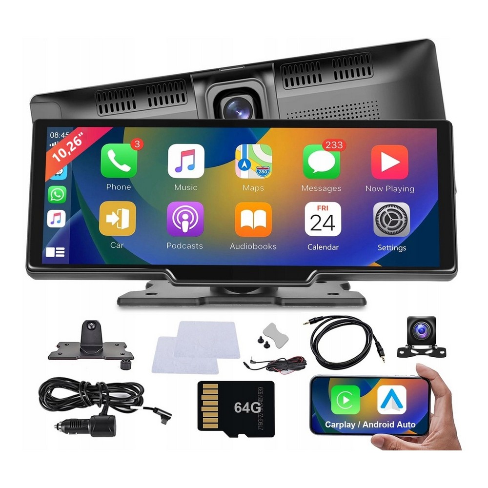 Odtwarzacz samochodowy Ekran CarPlay Android Apple Monitor Kamera Cofania A3019 – Nowoczesne rozwiązanie dla Twojego pojazdu