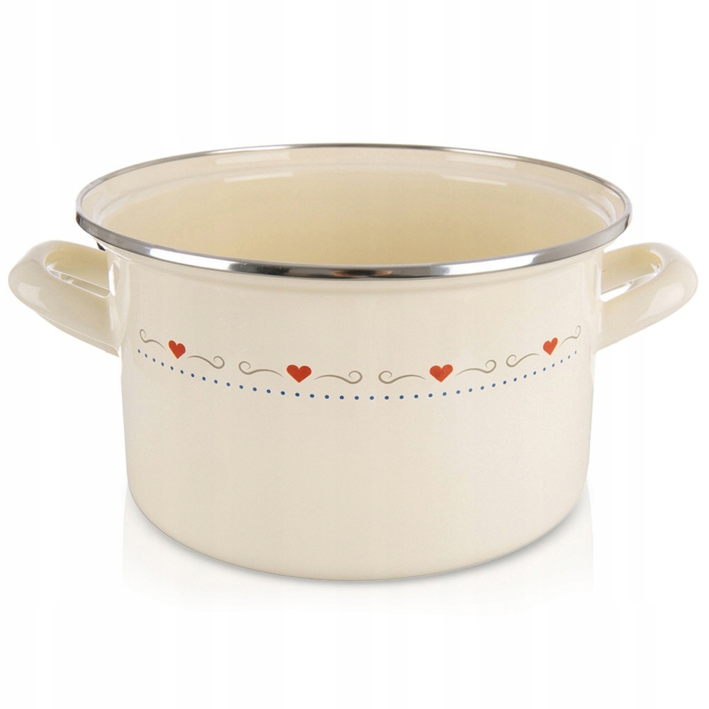 Garnek emaliowany kremowy TONCA 22 cm, 4 l – Idealny do tradycyjnego gotowania