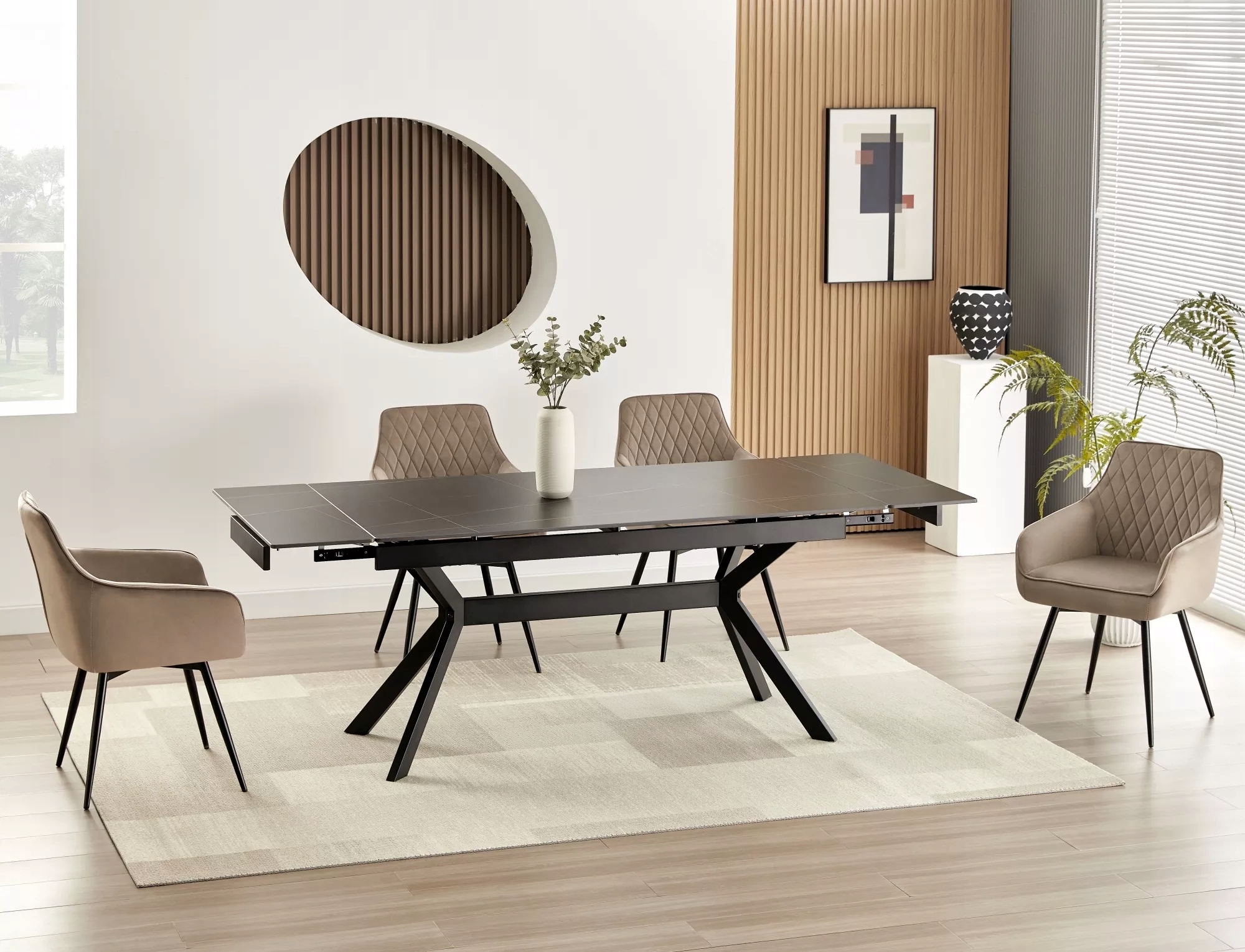 Stół ceramiczny 160(220)x90 IMPERIA czarny Signal – Elegancja i funkcjonalność w Twoim domu