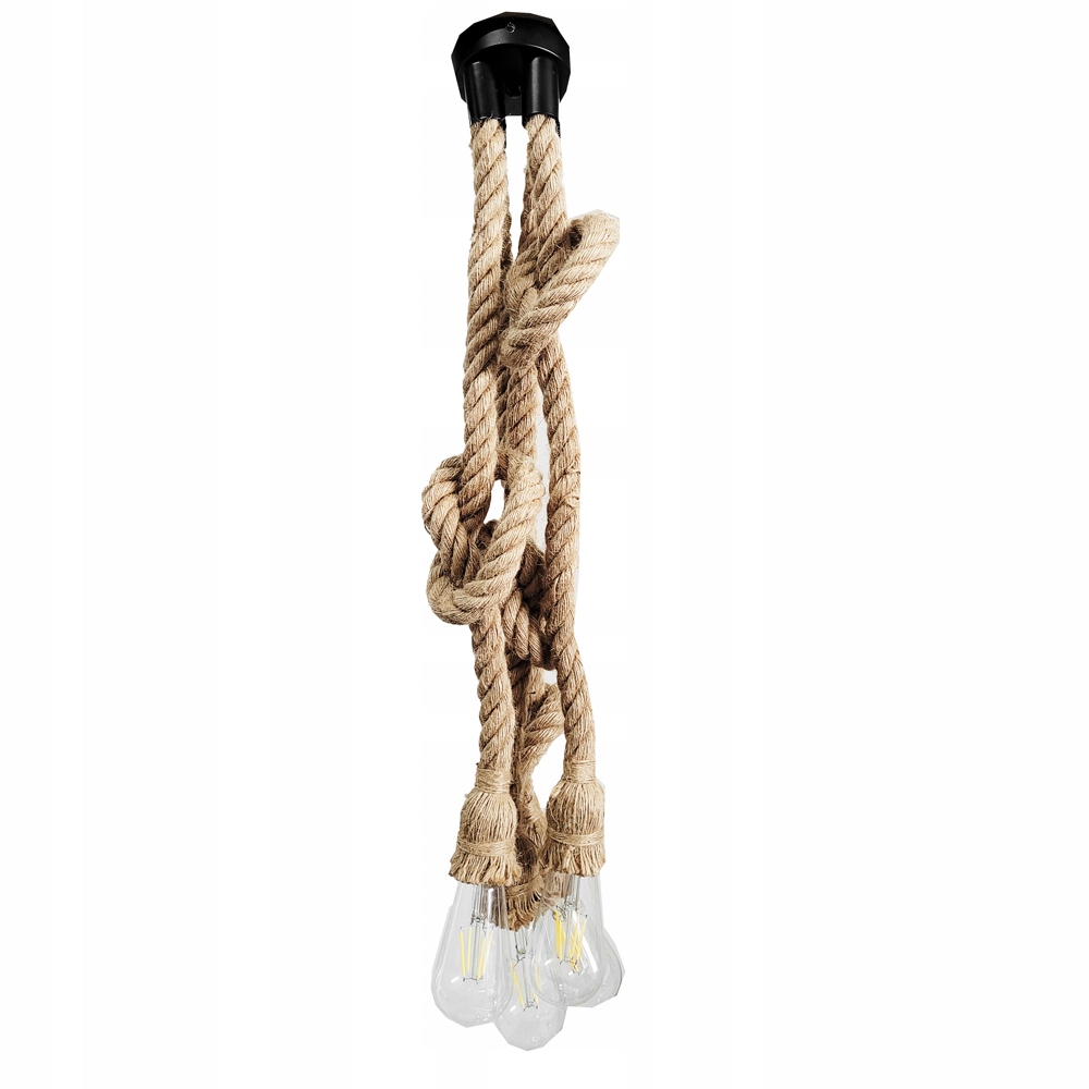Lampa oprawa sznur jutowy konopny 4xE27 1m – Naturalny styl w Twoim wnętrzu