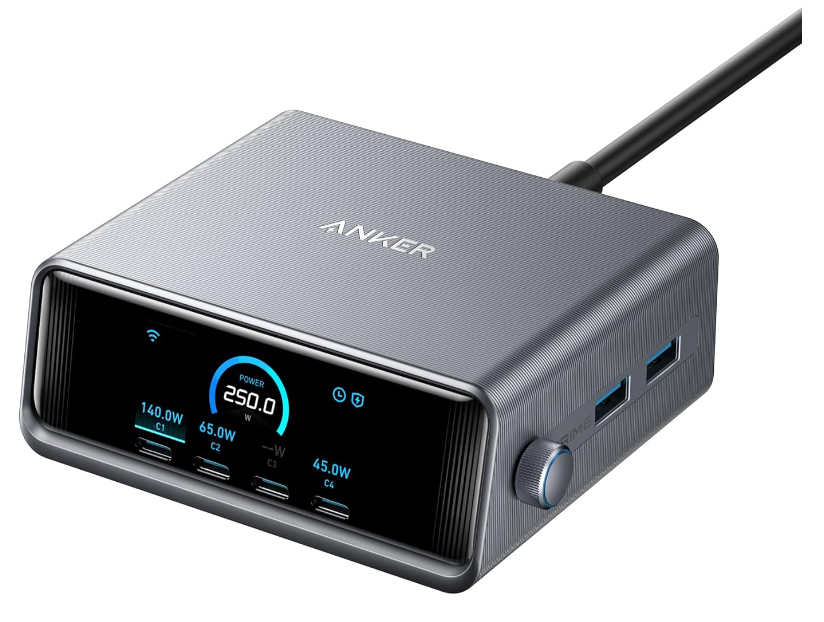 Ładowarka Anker Prime 250W USB-A x2, USB-C x4 – Potężne zasilanie dla Twojego biura