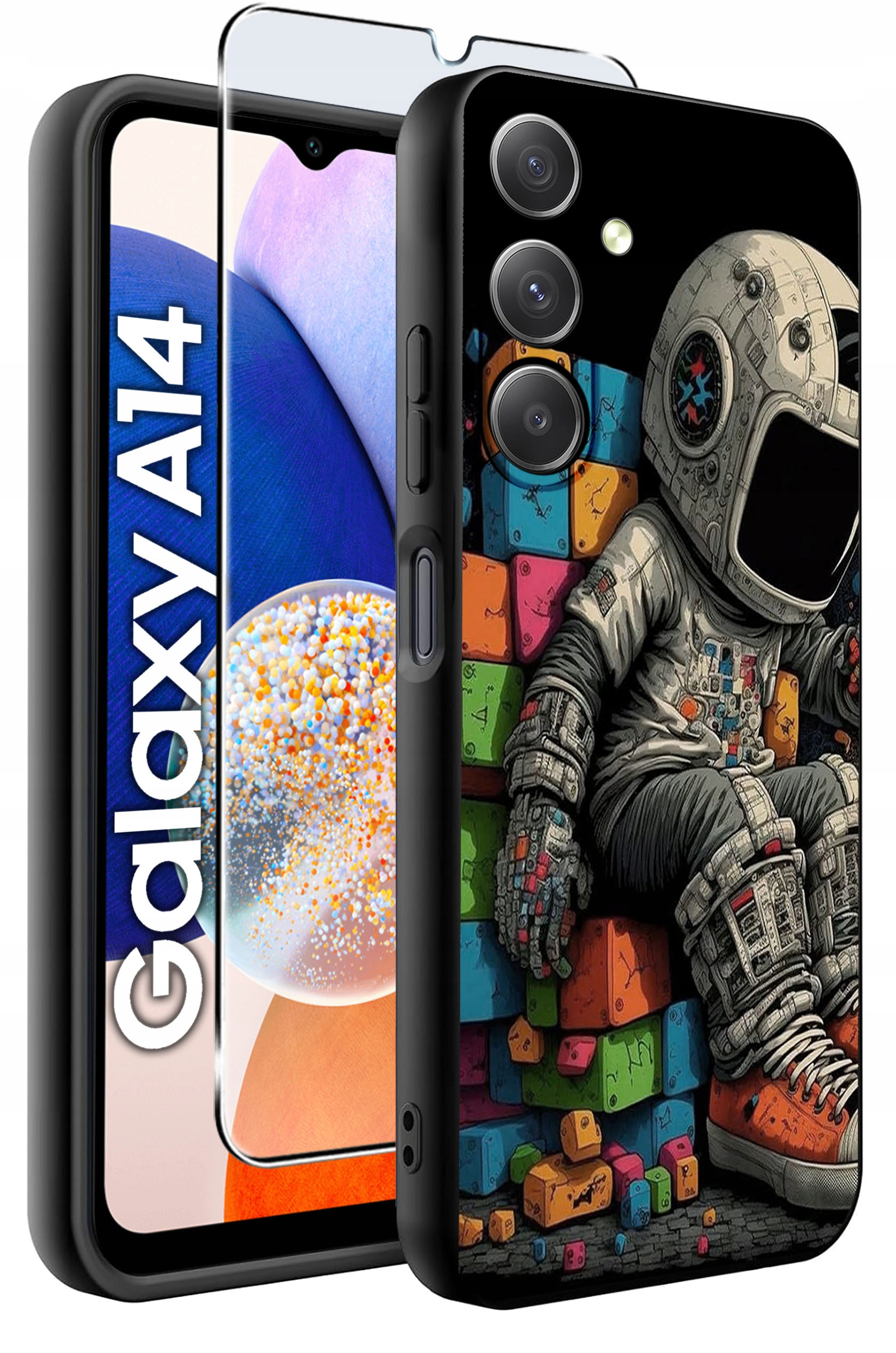 ETUI do Samsung A14 5G WZORY | SILIKONOWE MATT CASE + SZKŁO HARTOWANE 9H – Ochrona i styl w jednym