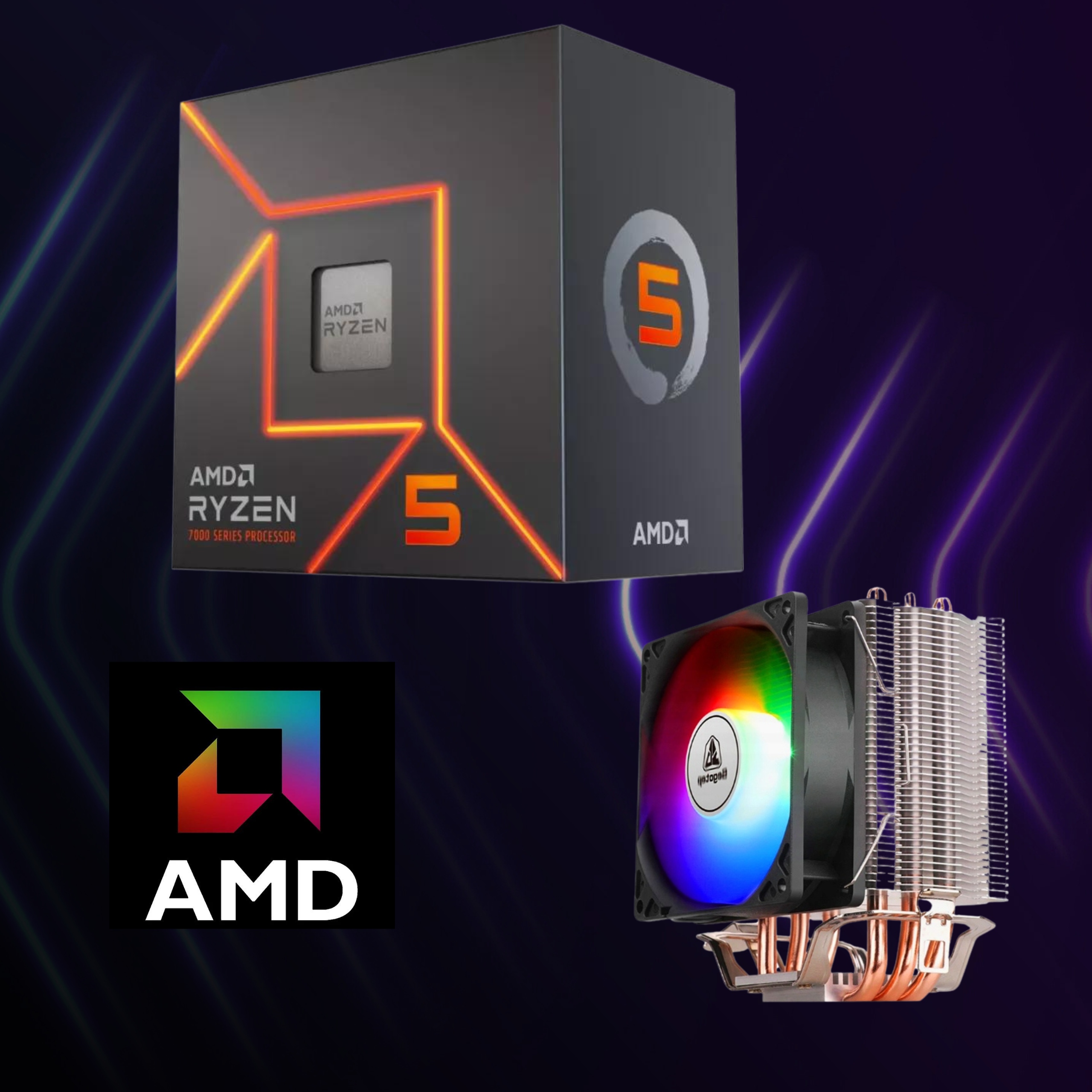 Turbo taktowanie procesora AMD Ryzen 5 7500F do 5,0 GHz