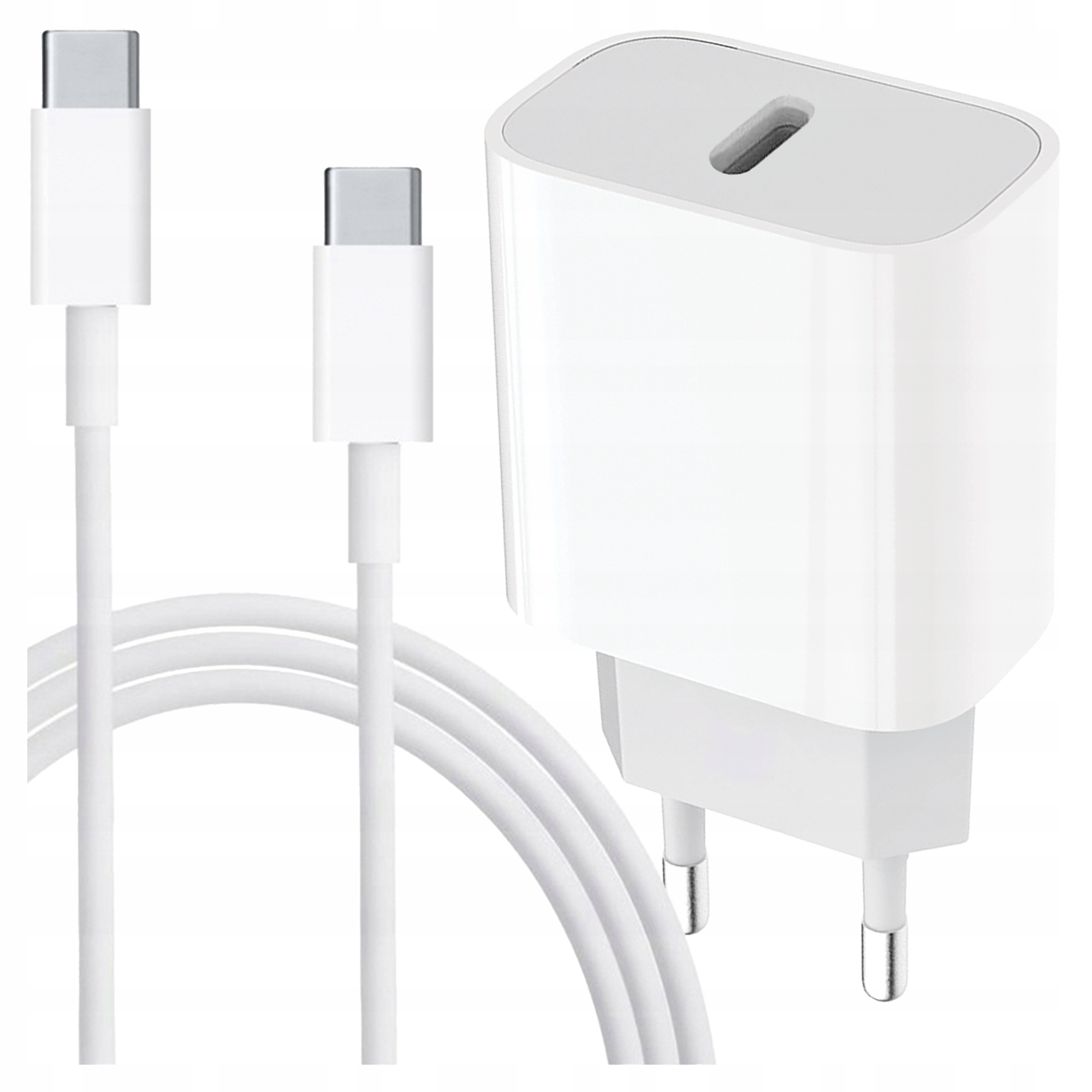 SZYBKA ŁADOWARKA KOSTKA USB-C 20W USB TYP C + KABEL DO IPHONE 15 16 PRO 1M – Wydajne ładowanie dla urządzeń Apple