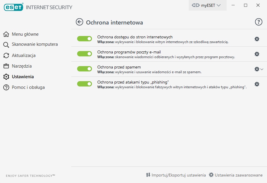 Ochrona przed zagrożeniami internetowymi i atakami