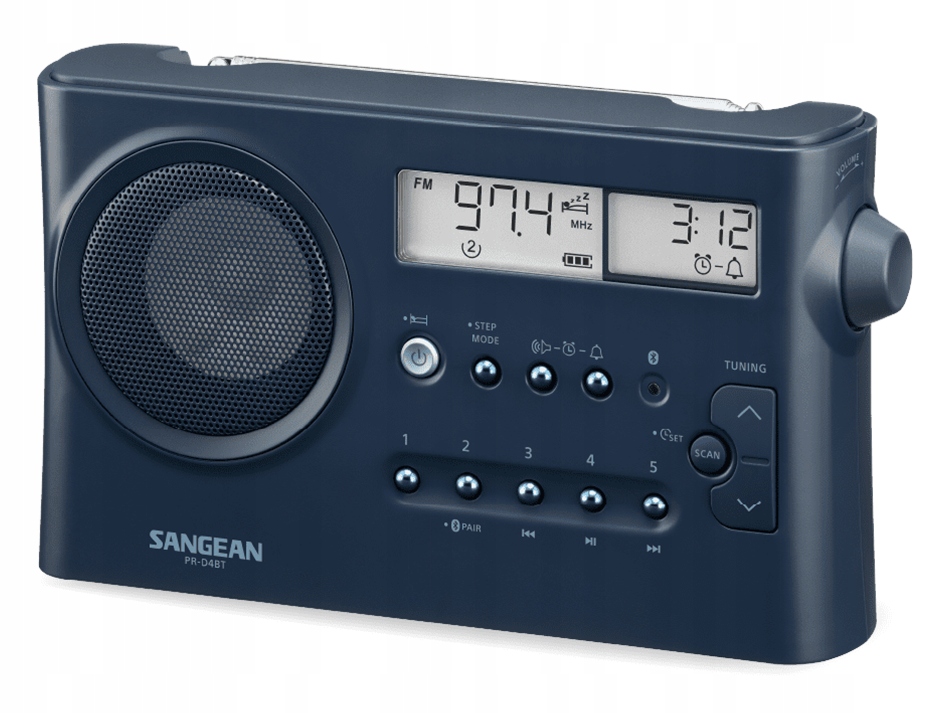 Sangean PR-D4 BT Dark Blue – Przenośne radio z Bluetooth i cyfrowym strojeniem