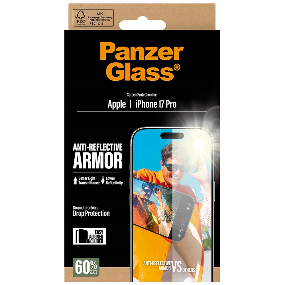 Szkło hartowane PanzerGlass Armor Anti-Reflective EasyAligner dla iPhone 17 Pro – Doskonała ochrona ekranu