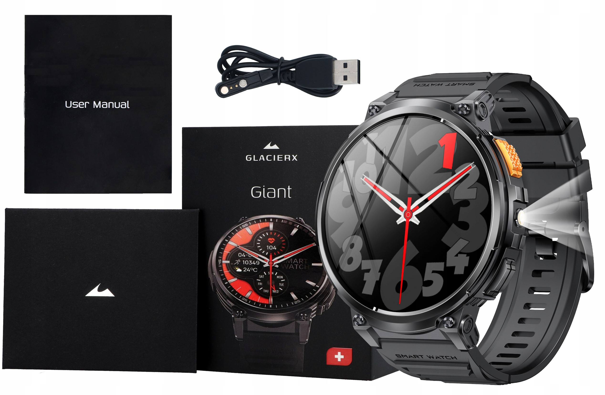 Smartwatch GlacierX Giant Black GX-G241 – Twój inteligentny towarzysz aktywności