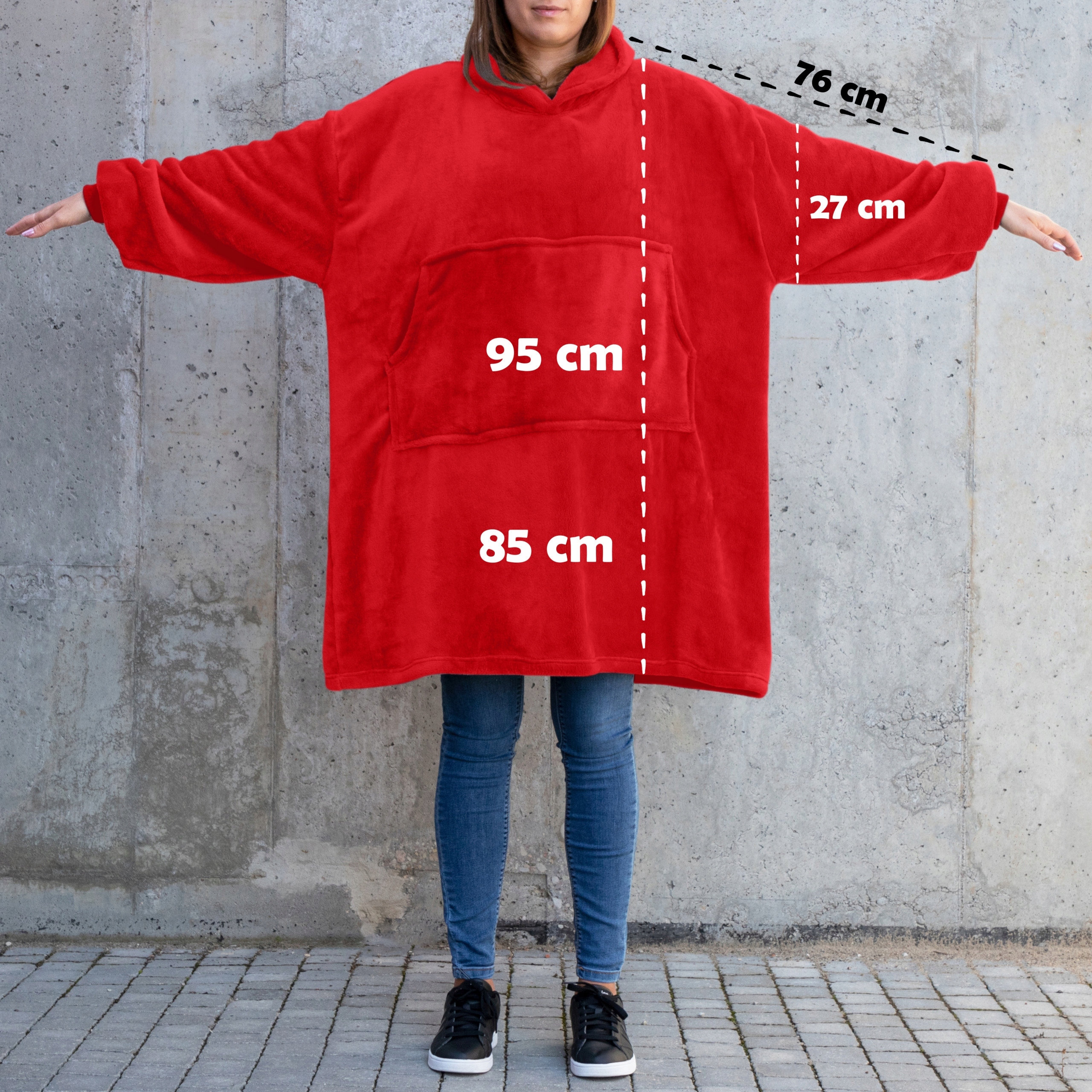 Bluzair Koco Bluza Oversize Kapturem Czerwona 4w1 – Komfort i ciepło na każdą okazję