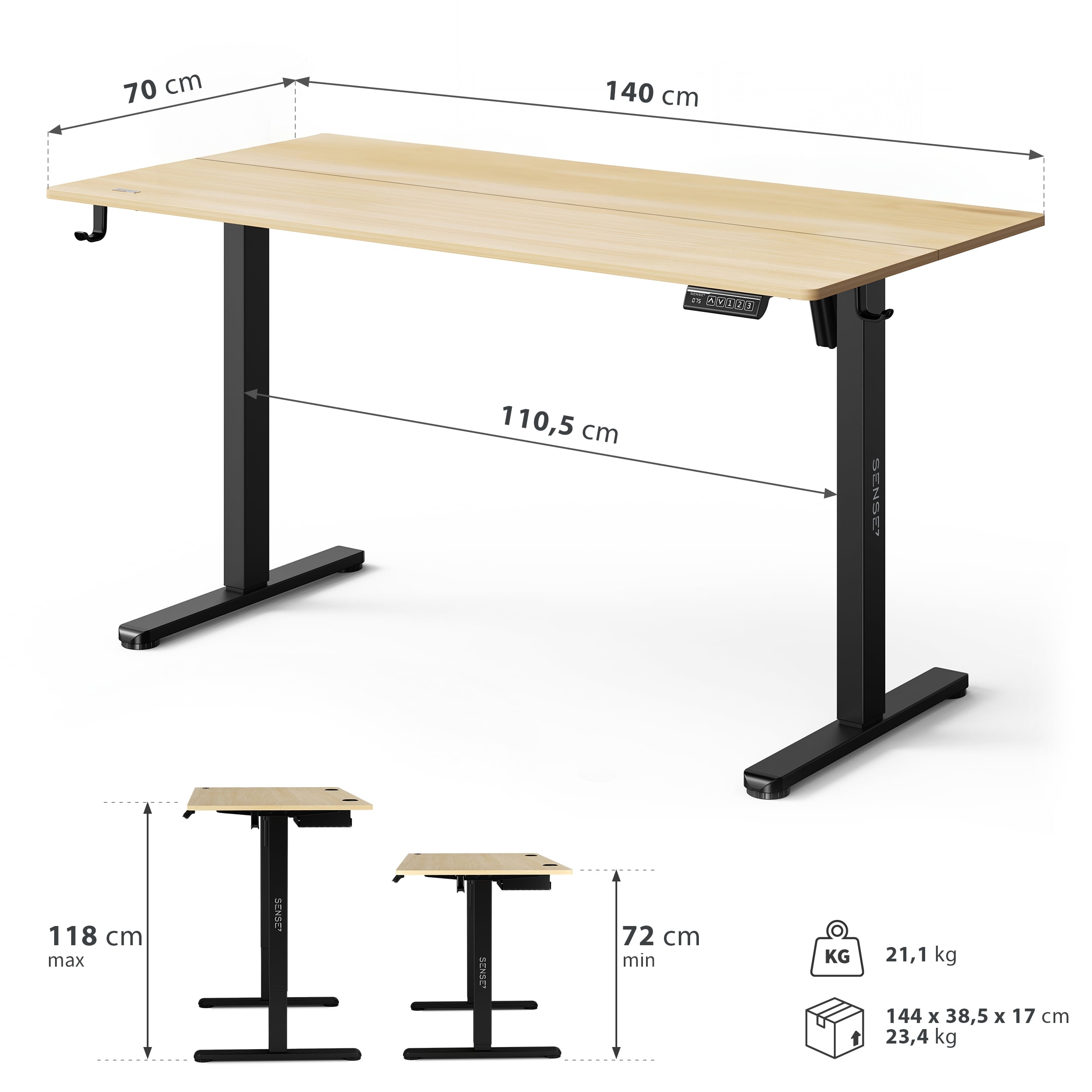 Biurko elektryczne Sense7 Nojo Light