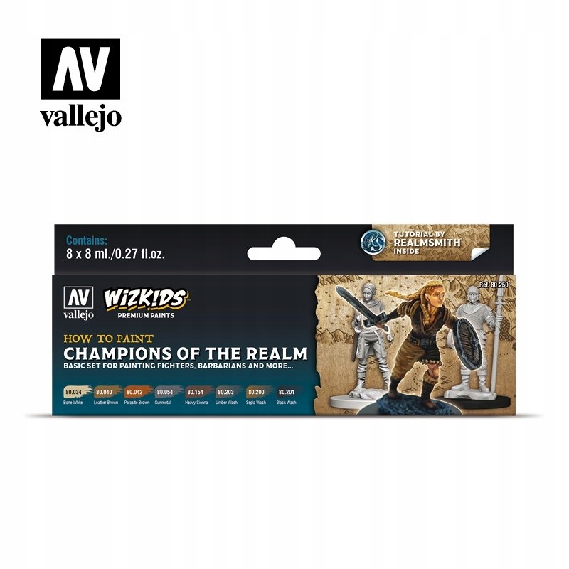 Vallejo Wizkids - Champions of the Realm 8x8 ml – Zestaw farb do malowania figurek