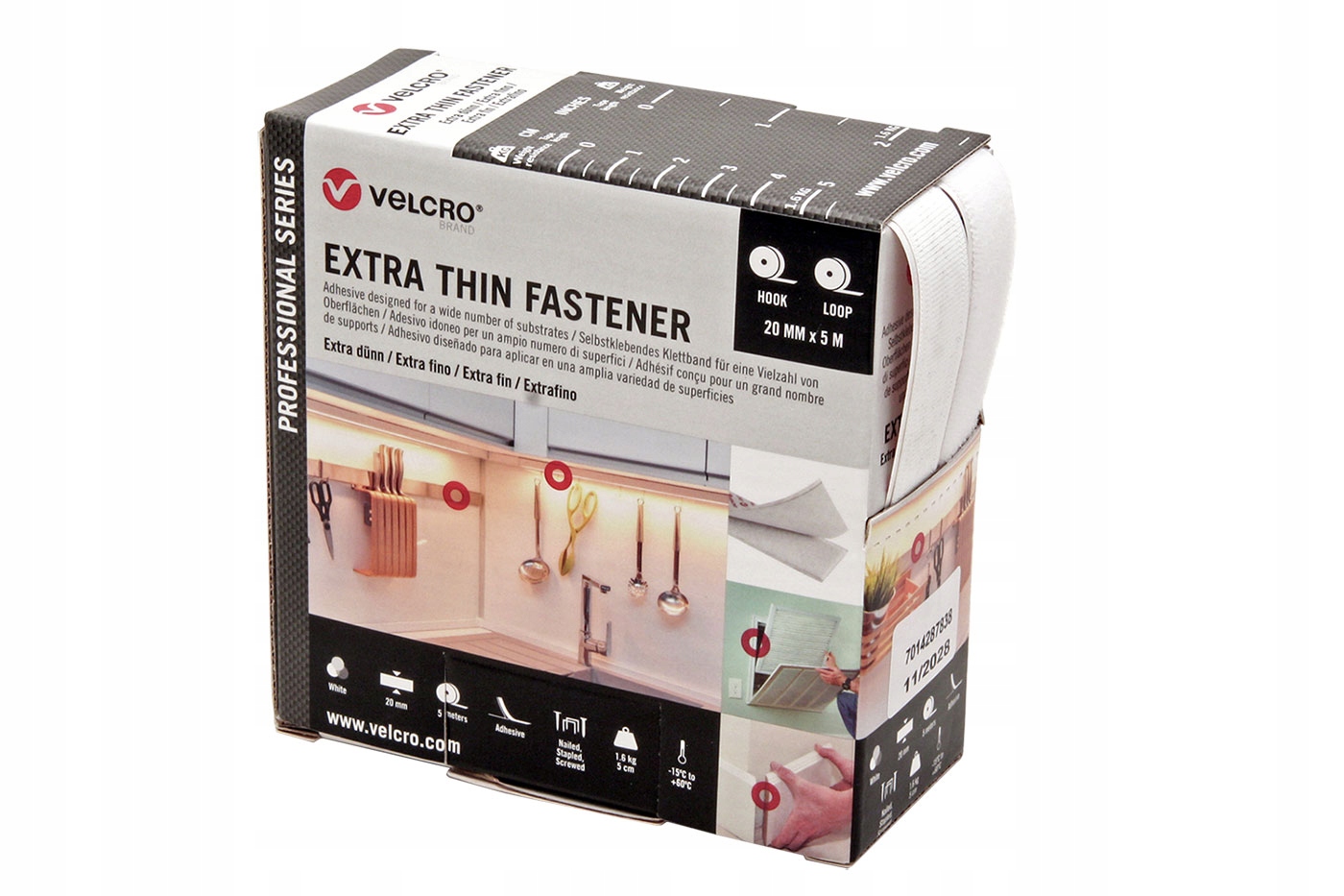 Extra Thin 5m taśma rzepowa VELCRO® – Idealne rozwiązanie do biura i firmy