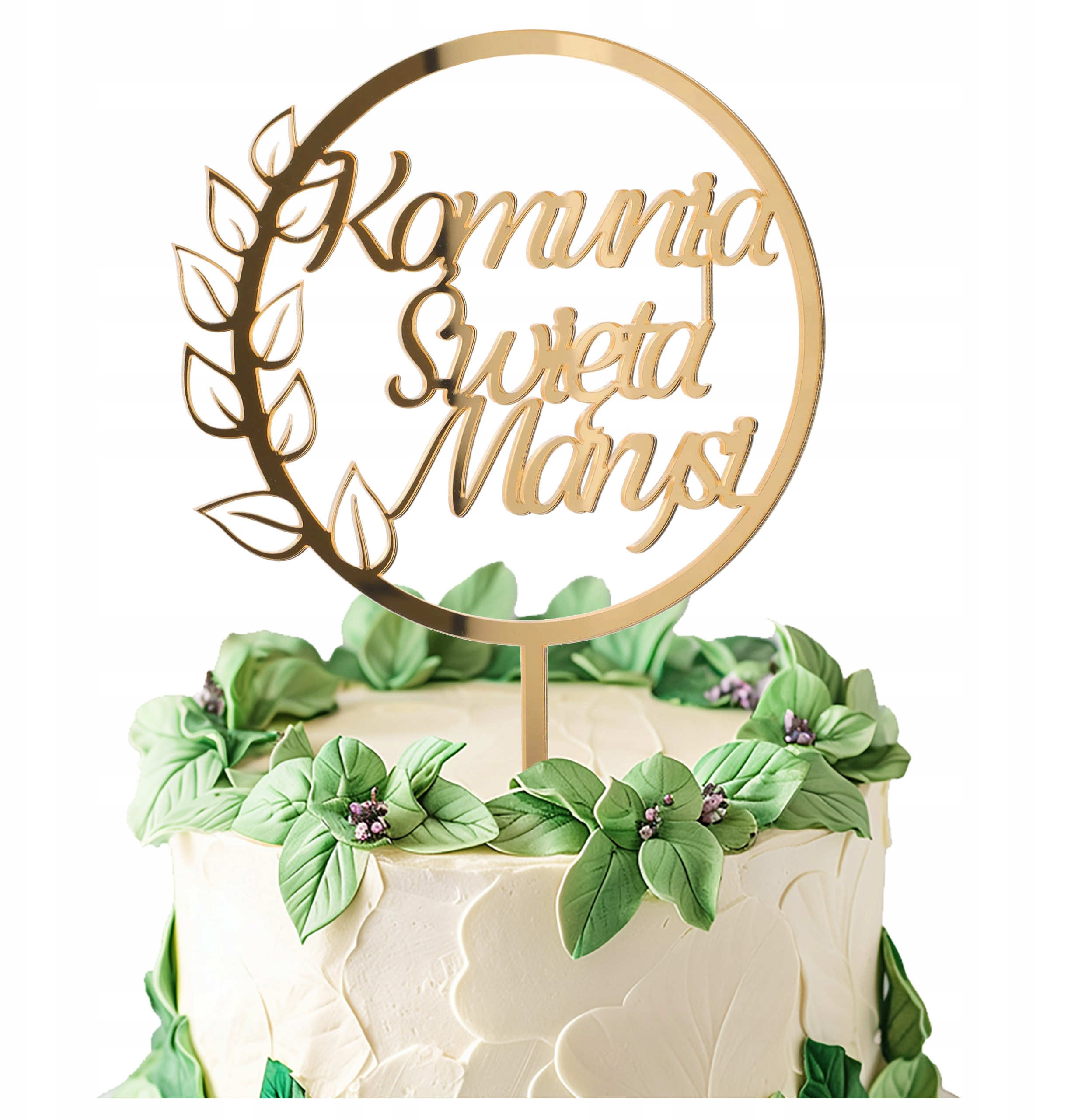 TOPPER na TORT KOMUNIA ŚWIĘTA – Elegancka dekoracja na wyjątkowe okazje