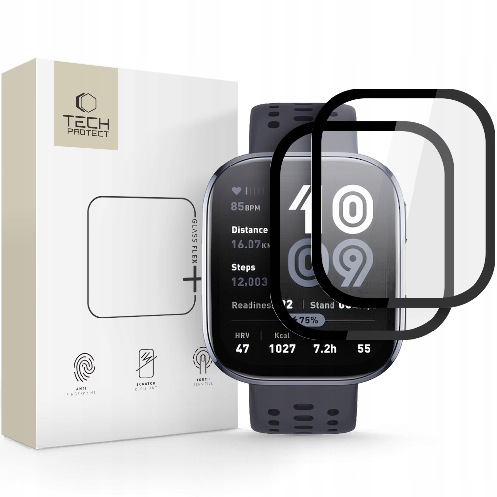 SZKŁO HYBRYDOWE TECH-PROTECT GLASS FLEX+ 2-PACK AMAZFIT BIP 6 BLACK – Maksymalna ochrona ekranu