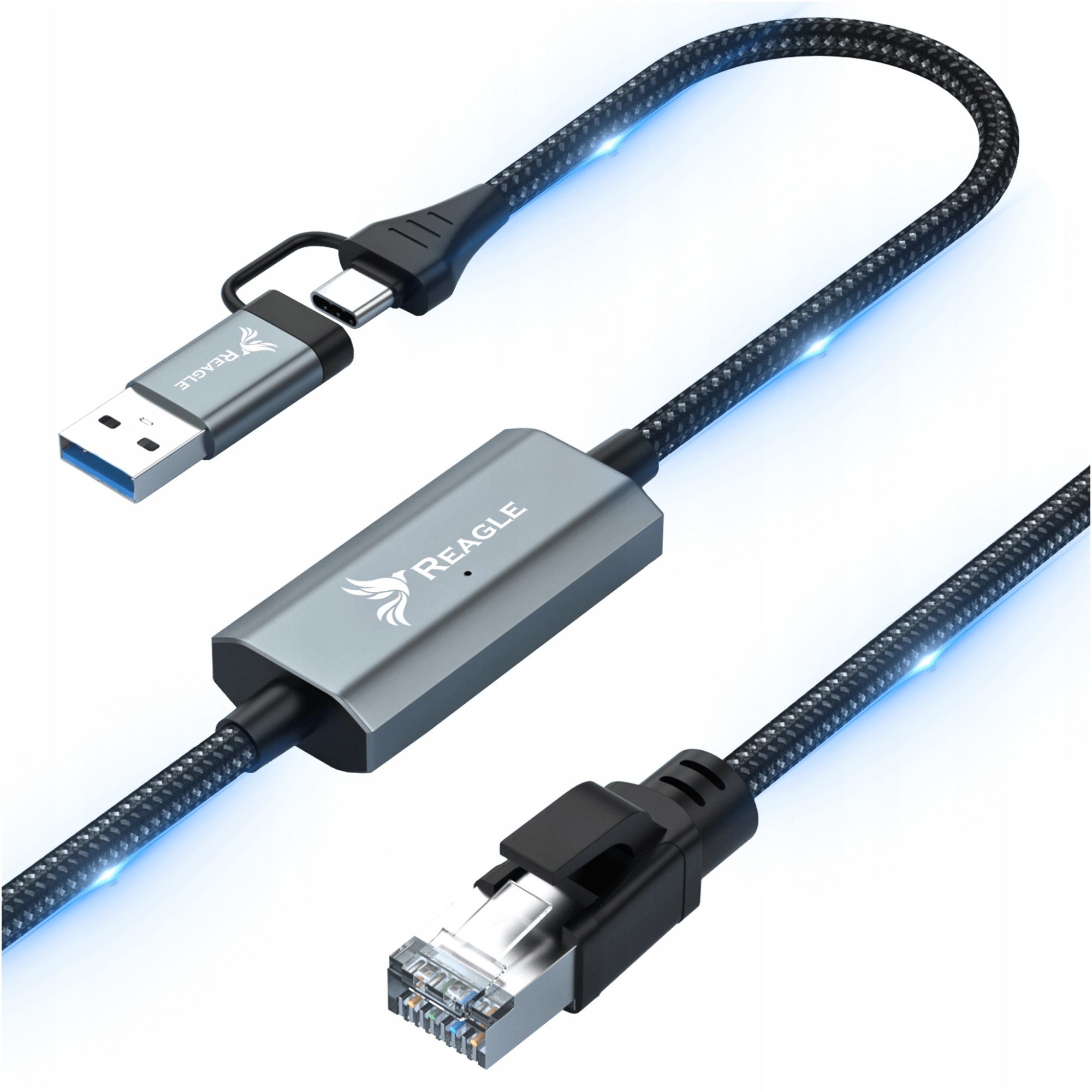 KABEL SIECIOWY 2M ETHERNET 2W1 USB-C USB-A DO PRZEWÓD LAN RJ45 2,5 Gb/s – Szybkie i stabilne połączenie