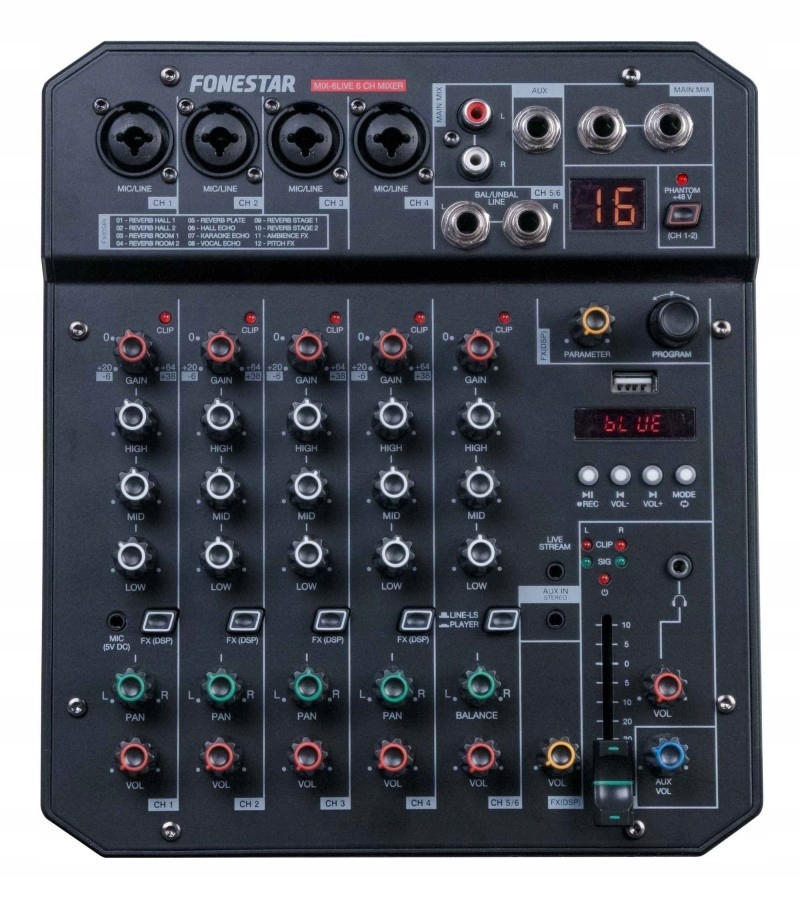 Zasilanie phantom 48 V dla mikrofonów pojemnościowych