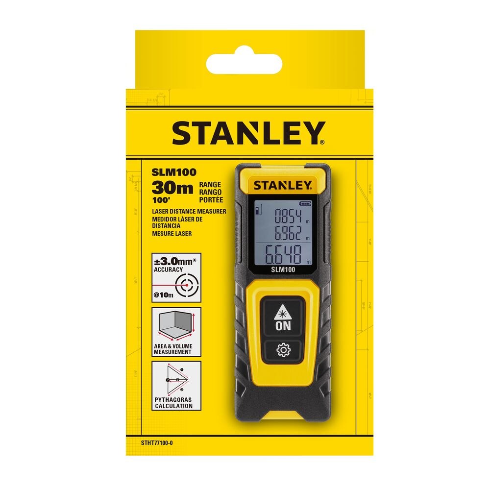 Dalmierz laserowy SLM100 30M Stanley – Precyzyjne pomiary w Twoim domu i ogrodzie