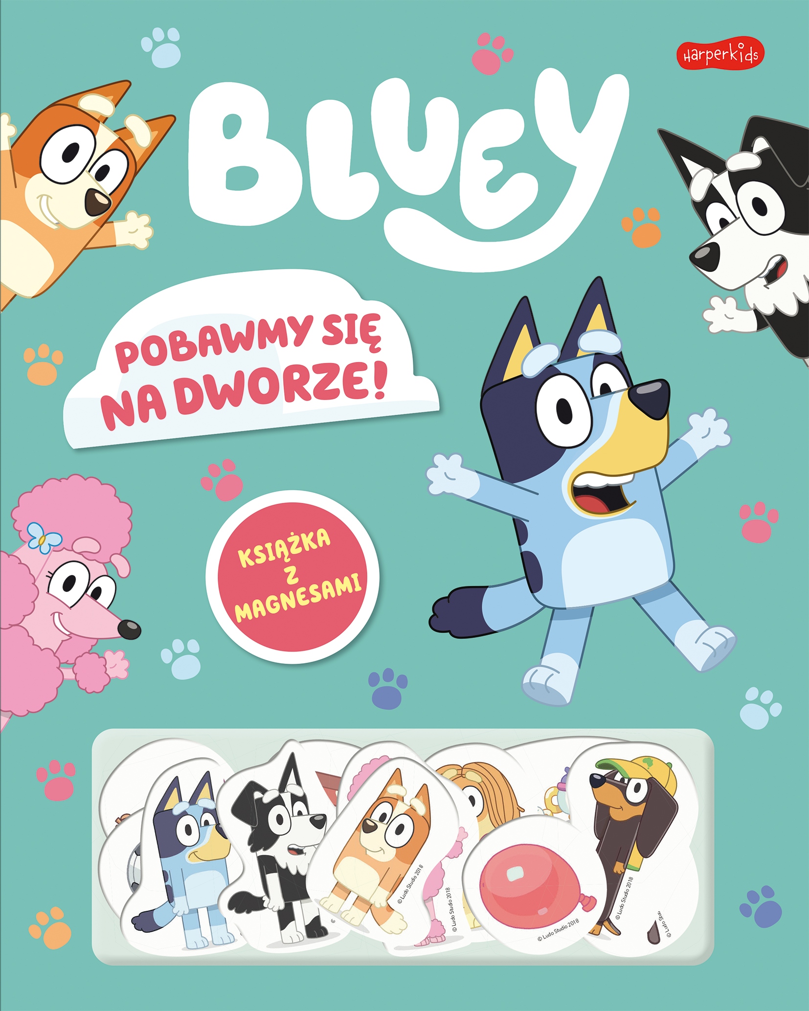 Pobawmy się na dworze! Książka z magnesami Bluey – Kreatywna zabawa dla dzieci