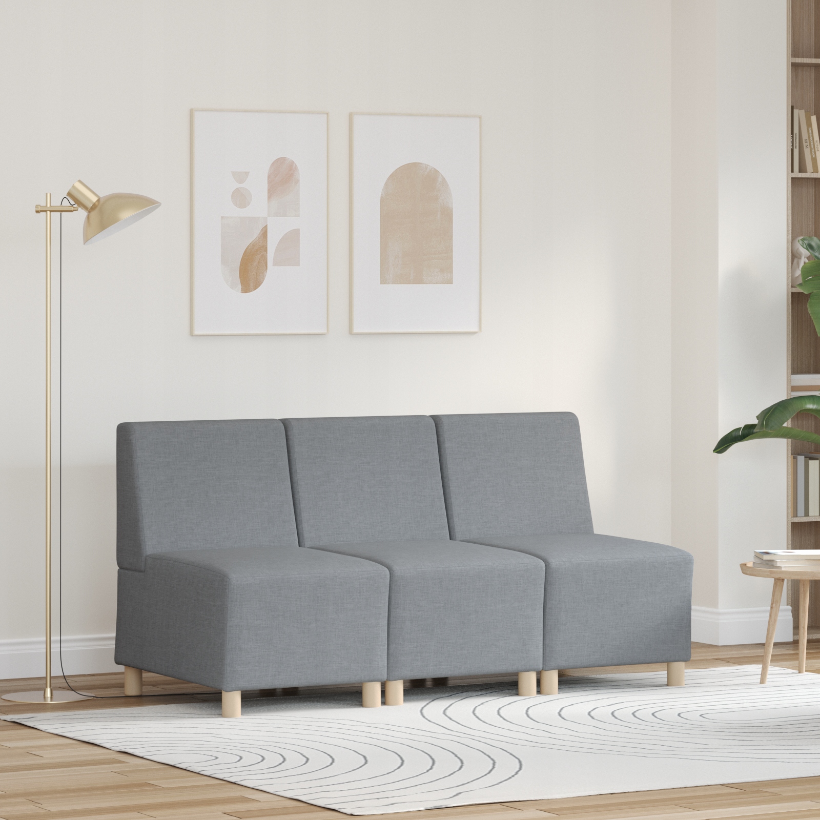 Fotel 3 pcs Jasnoszary – Elegancja i komfort w Twoim wnętrzu