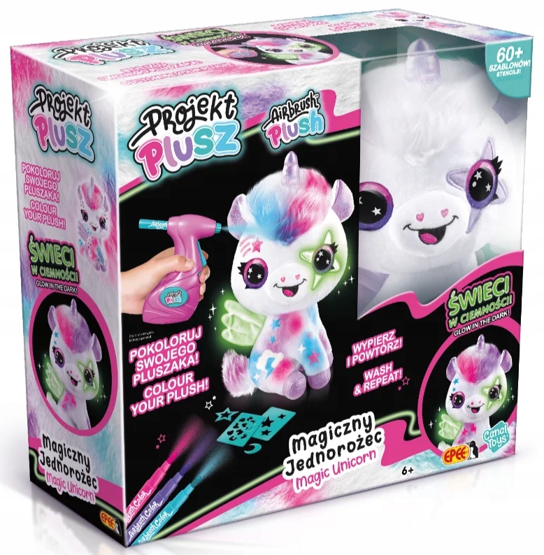 Projekt Plusz - Magiczny Jednorożec świecący w ciemności 60180 – Stwórz bajkowy klimat w swoim pokoju