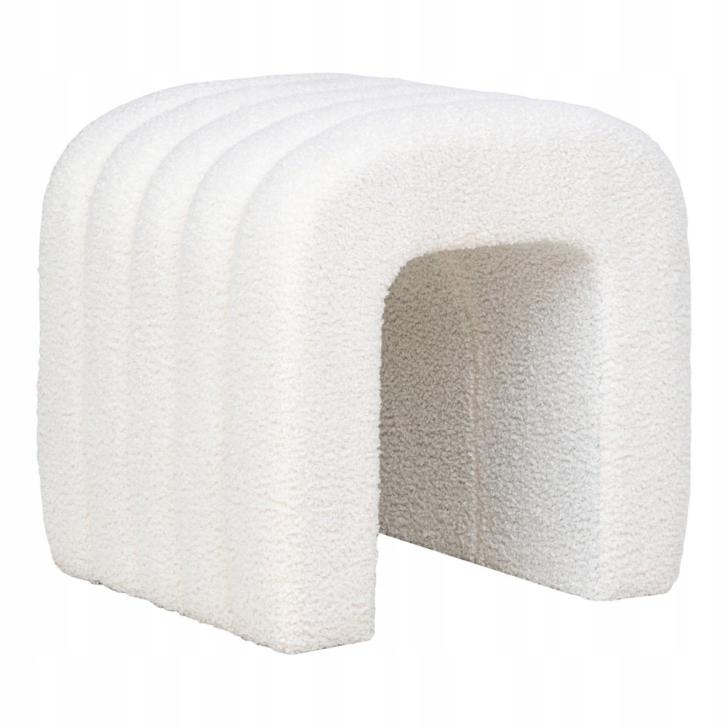Puf Teddy White 42X41X36 – Elegancja i komfort w Twoim wnętrzu