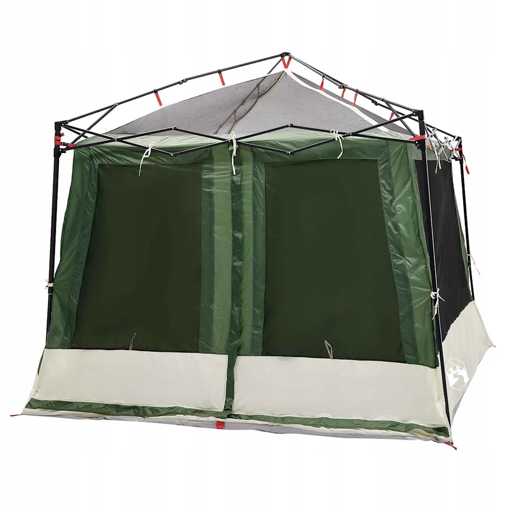 Namiot wewnętrzny z dachem zielony* z tafty 291 x 291 x 240 cm – Idealny wybór na kemping