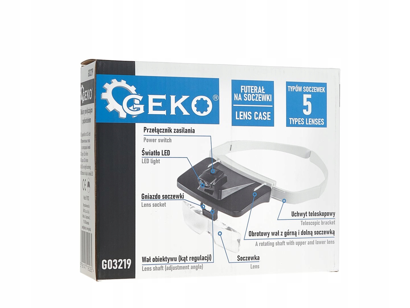 Zestaw 5 wymiennych soczewek o różnych stopniach powiększenia