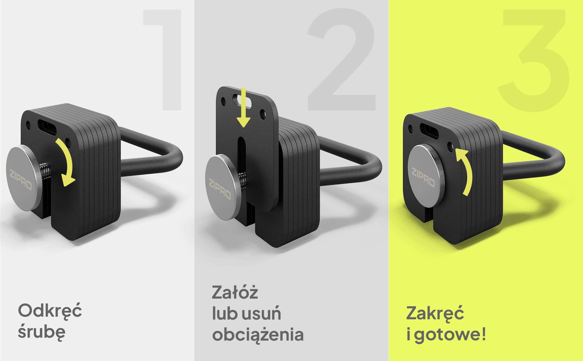 ZIPRO Kettlebell z regulacja obciążenia 19 kg