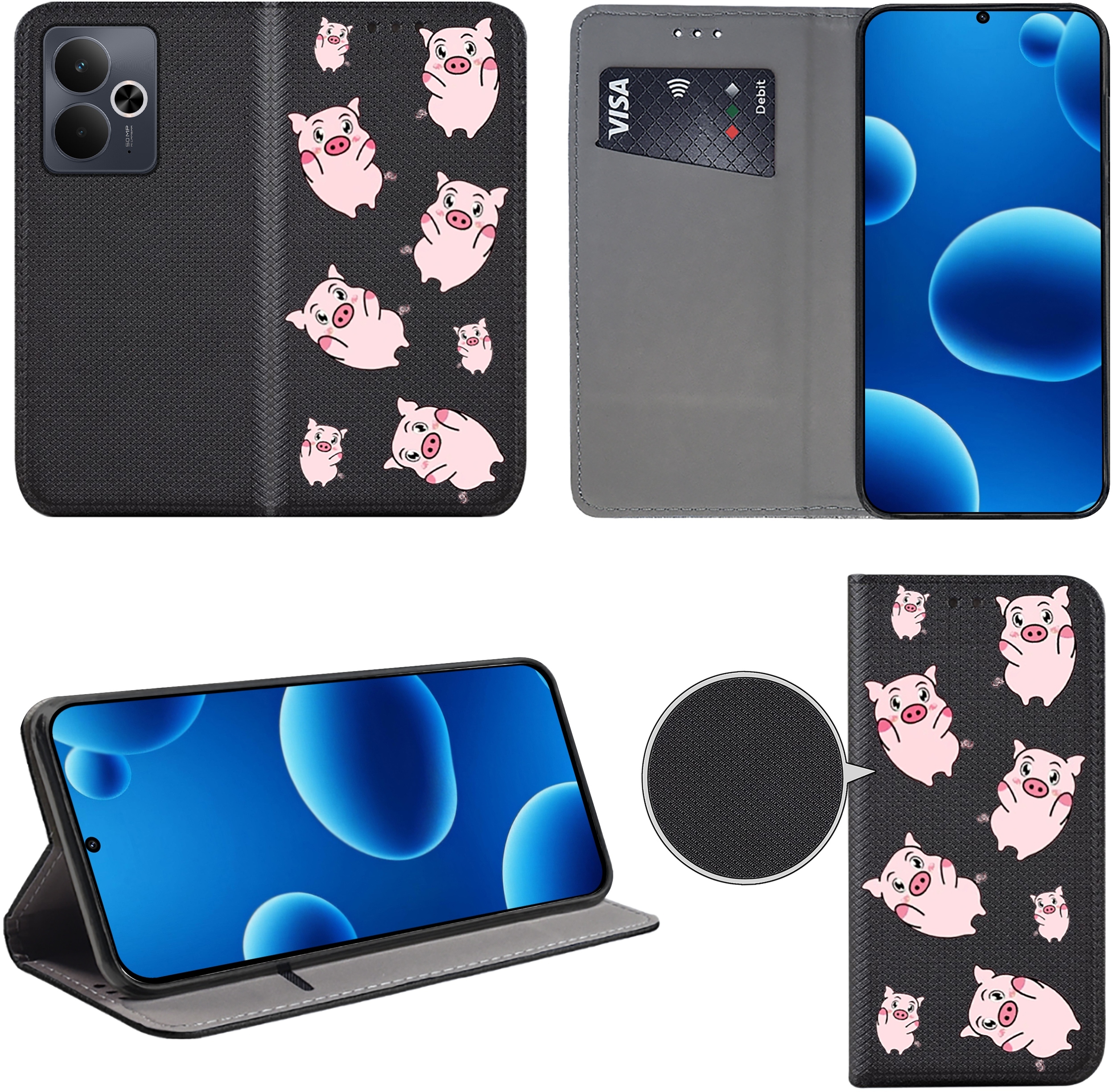 Funkcjonalność: Zamykanie na magnes i kieszonka na karty