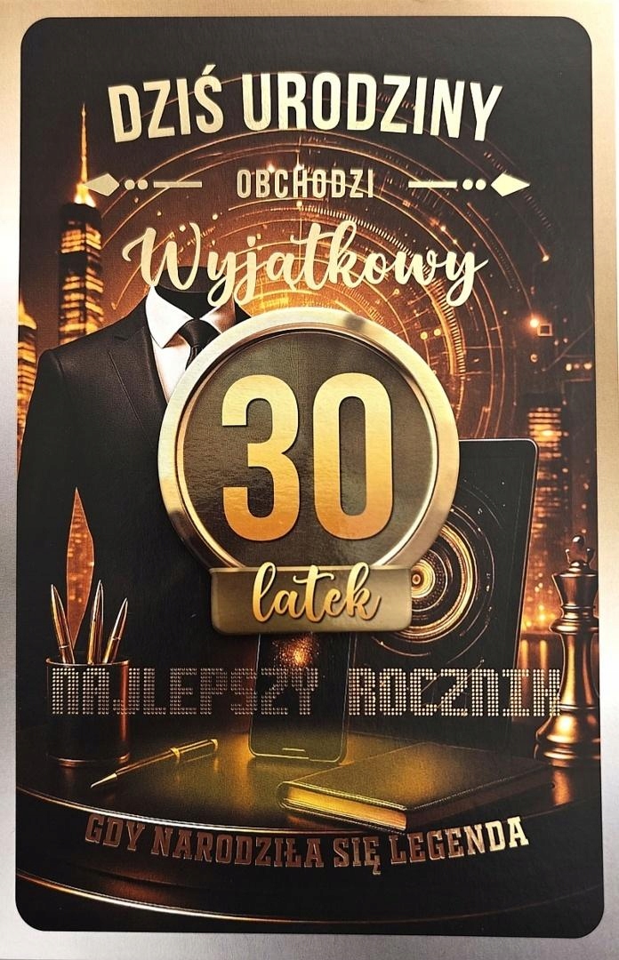 Karnet z wymiennymi rocznikami 30 męska EDUKAMP – Idealny prezent na 30. urodziny